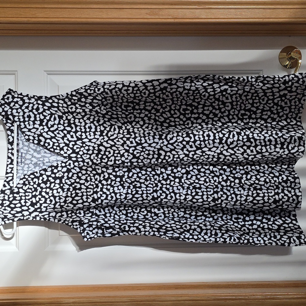 Womens Lands End dress 1x black/ white